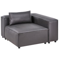 ECKMODUL Stoff Schwarz symmetrisch Brande - Schwarz, Textil (123/70/121cm) - Beliani