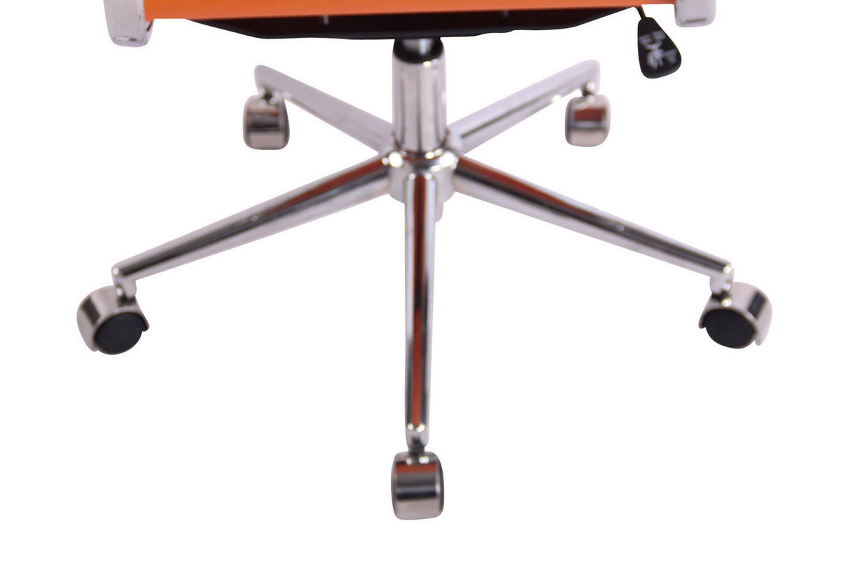 DREHSTUHL Lederlook orange - Chromfarben/Orange, Textil/Metall (57/110/65cm) - CLP