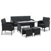 SITZGRUPPE Turin schwarz Polyrattan - Schwarz, Kunststoff - Juskys