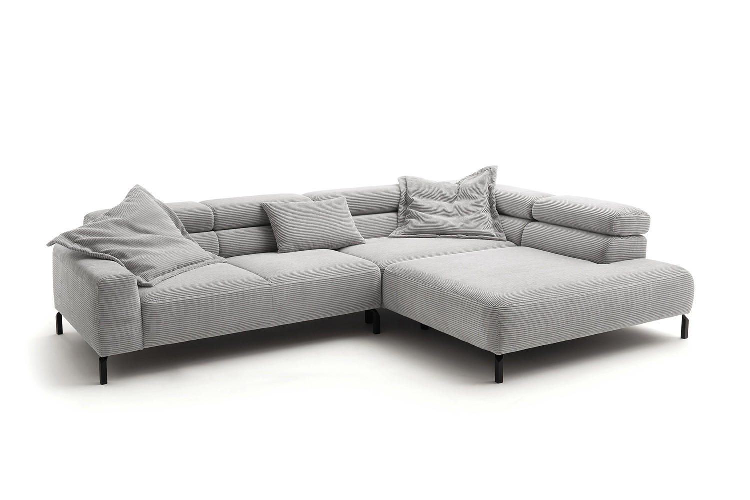 Kawola Ecksofa Hellgrau 312x219 cm