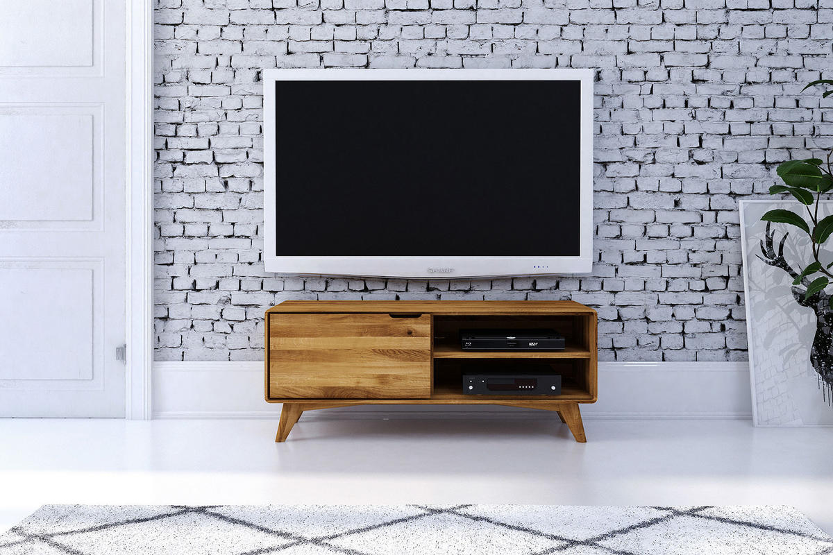 GREG HIFI-SCHRANK Wildeiche - Wildeiche, Holz (120/48/40cm) - byoak
