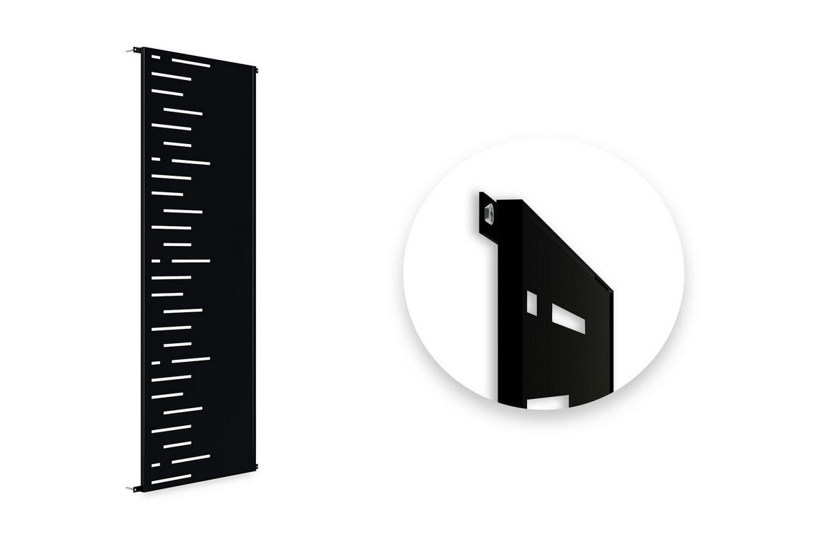 SICHTSCHUTZPANEELE dekorativ 2er-Set Arlberg schwarz H.160cm, linke Seite mit Muster - Schwarz, Metall (60/160cm) - Casanoov