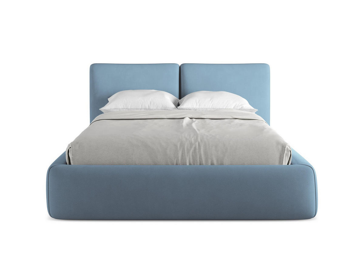 POLSTERBETT mit Bettkasten und Lattenrost 160x228 Blau - Blau/Blaugrau, Kunststoff/Textil (140/200cm) - Makamii