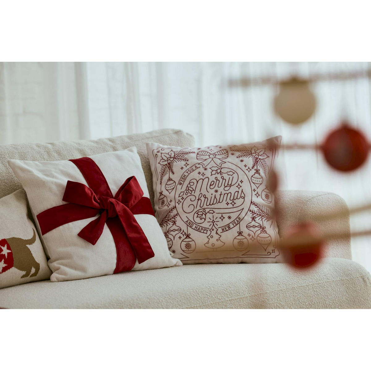 ZIERKISSENHÜLLE WEIHNACHTSKISSEN - Rot, Textil (45/45cm) - Tom Tailor