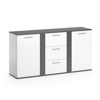 KOMMODE Novelli Anthrazit 155 x 80 cm mit Schubladen - Anthrazit, Holzwerkstoff (40/80/155cm) - Vicco