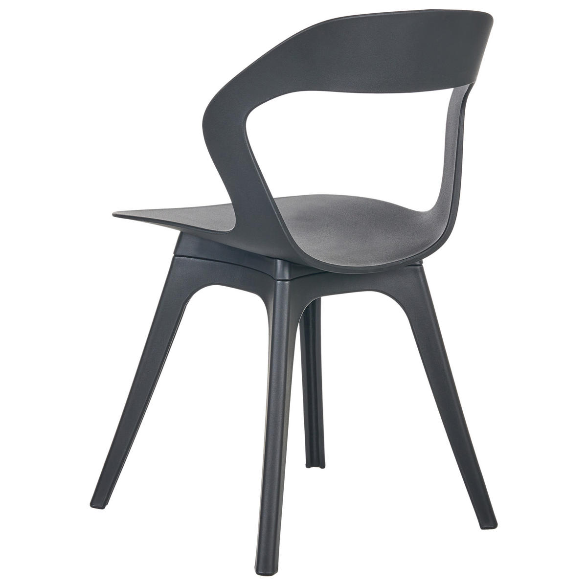 GARTENSTUHL 4er-Set Schwarz Lachania - Schwarz, Kunststoff (47/80/45cm) - Beliani