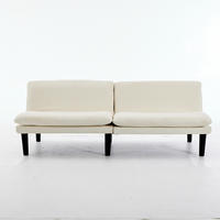 2-SITZER-SOFA aus Samt und Holz in Beige mit 3-Stufen-Rückenlehne - Beige, Textil (84/67/167cm) - Modfu