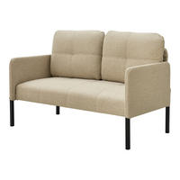 SOFA Reichling - Beige/Schwarz, Holz/Textil (119/77/69cm) - [en.casa]