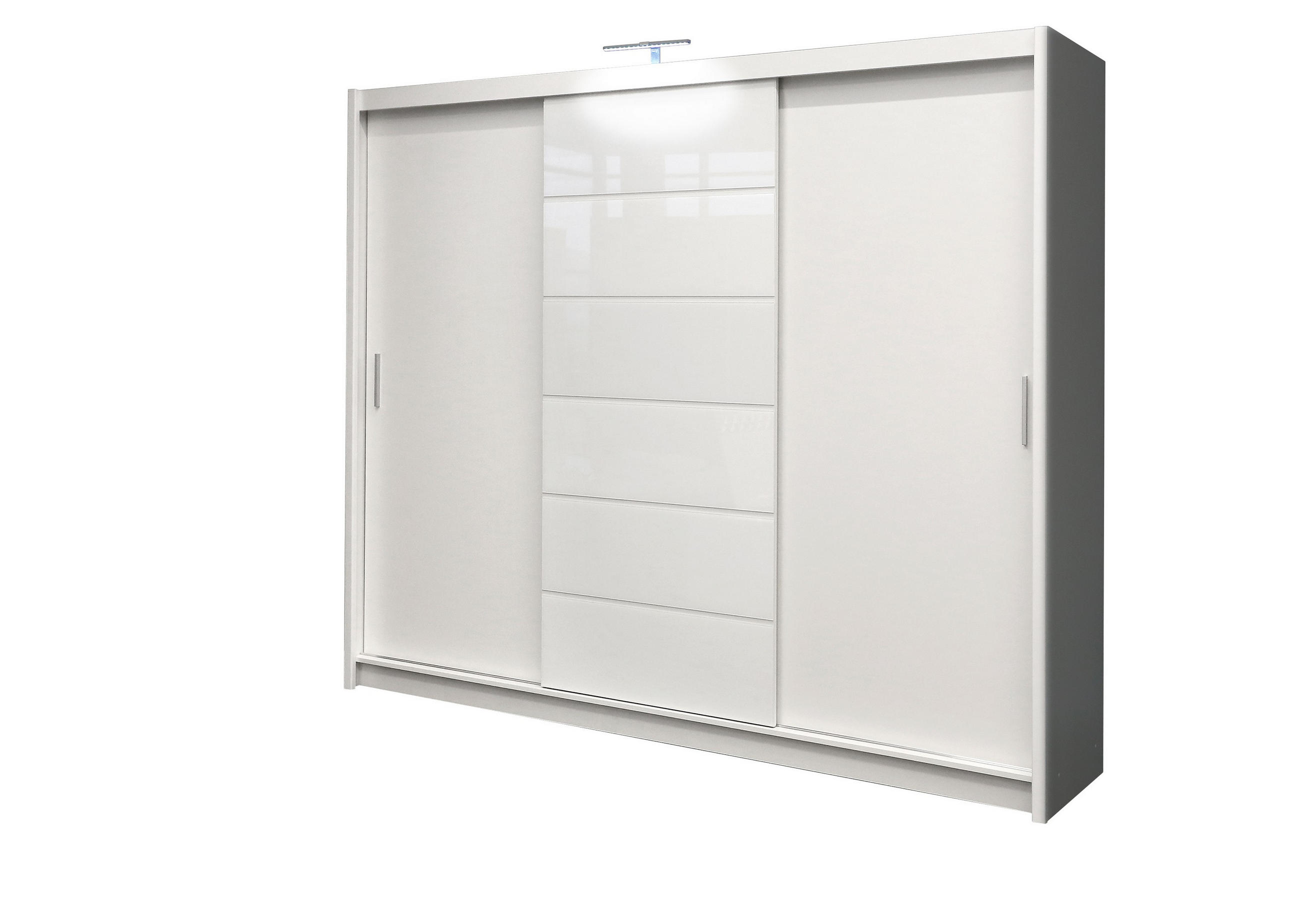 SCHWEBETÜRENSCHRANK SHYVANA 250/215/61 cm 3-türig Weiß - Weiß, Holzwerkstoff (250/215/61cm) - MASSENO