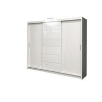 SCHWEBETÜRENSCHRANK SHYVANA 250/215/61 cm 3-türig Weiß - Weiß, Holzwerkstoff (250/215/61cm) - MASSENO