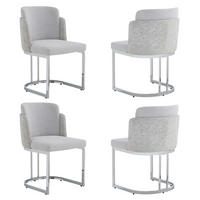 STUHL-SET DE-35869 4 Stück mit Silberbeinen Hellgrau - Grau, Metall (53.5/86/61.5cm) - ComfortXL