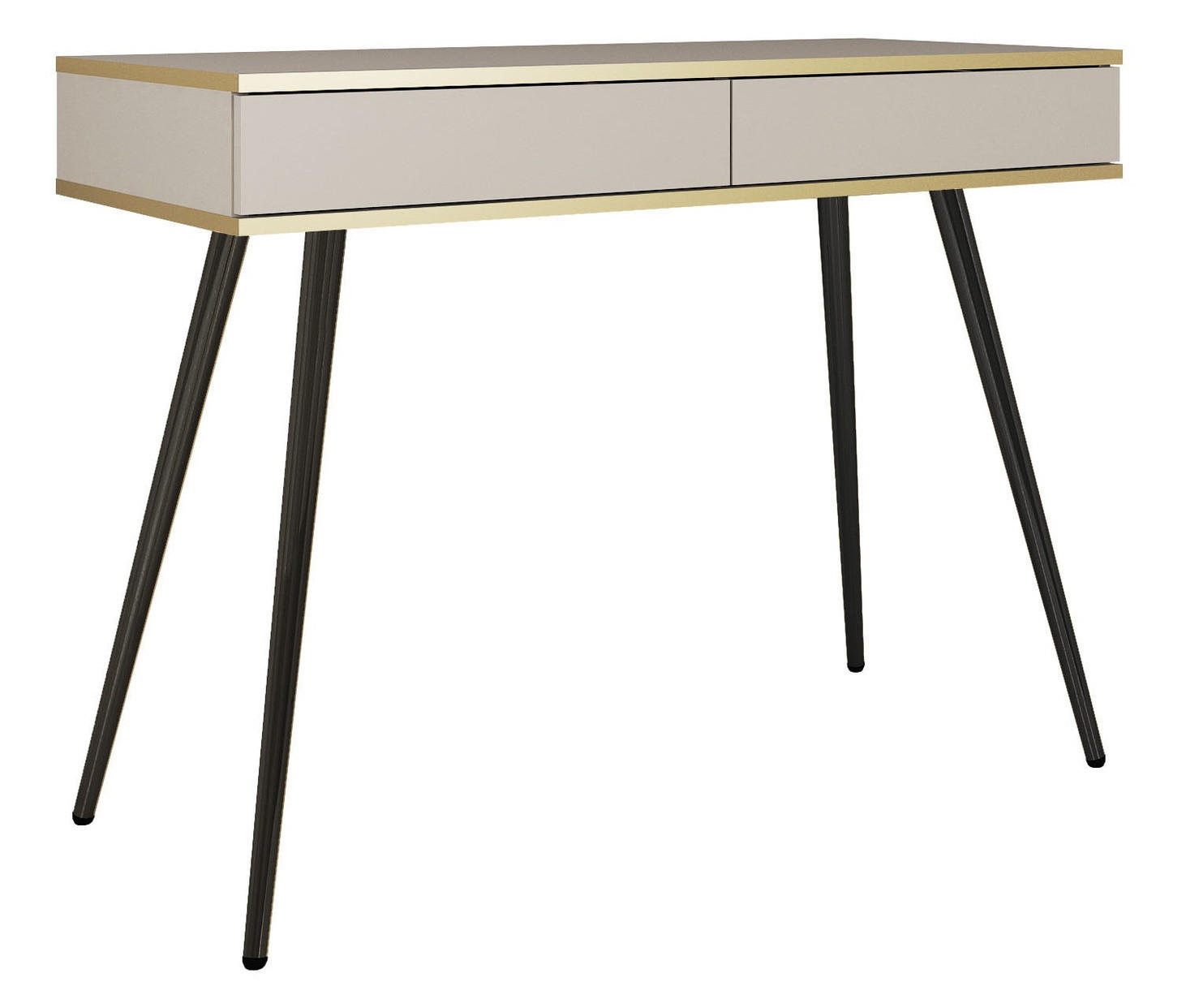 KONSOLENTISCH 102 cm Rodi mit Schublade, Beige + Schwarz - Beige/Schwarz, Holz (102/80/50cm) - Emporius
