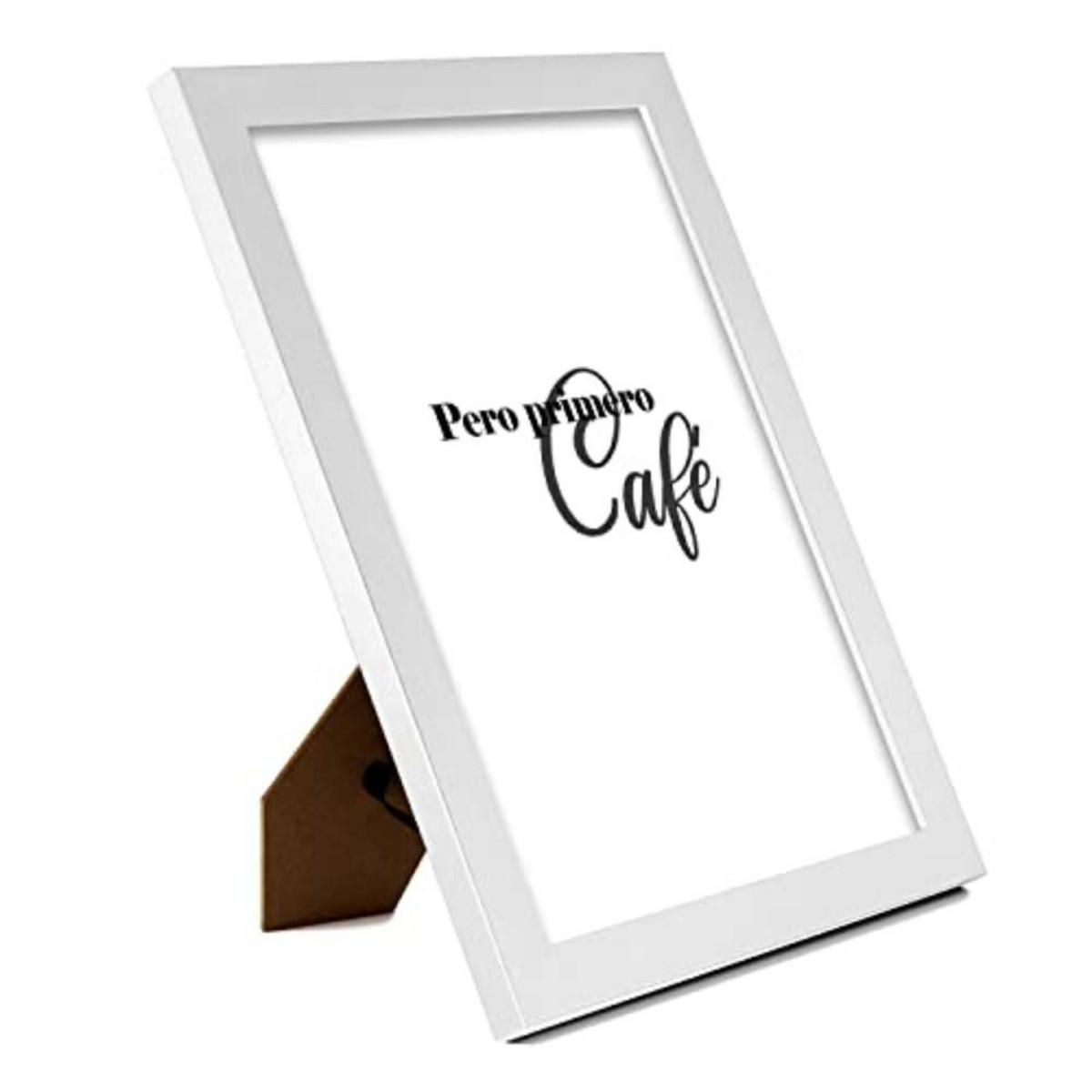 POSTER Set mit 4 Kaffee TypografieStil A4 Weißer Rahmen - Weiß, Papier (29.7/3cm) - Nacnic