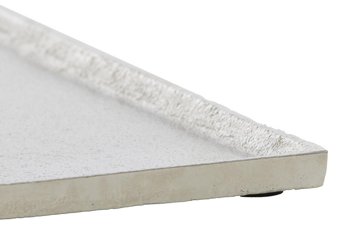 TABLETT MAES 39,5x39,5x1,5cm, Silber, Metall - Silberfarben, Metall (39.5/1.5/39.5cm) - Light & Living