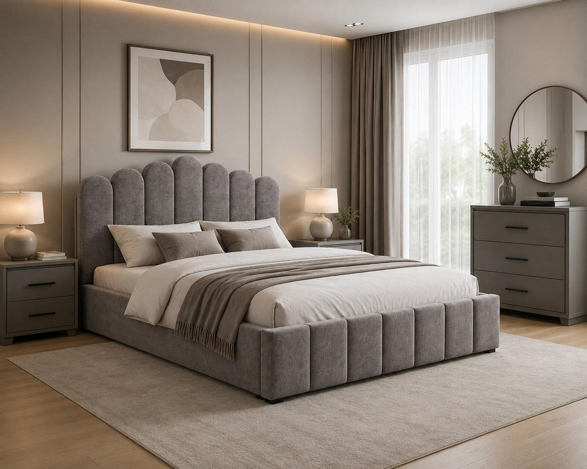 POLSTERBETT 03 140 x 200 cm – Tresor – Bett mit Gasdruckfedern und Stauraum - Dunkelgrau, Holz (140/200cm) - ROYAL24_MARKT