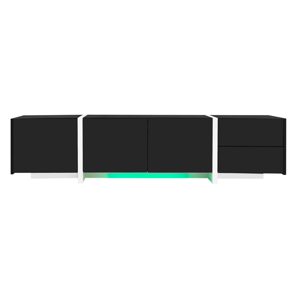 TV-ELEMENT mit 3 Türen und Schublade 170 cm Schwarz-Weiß Hochglanz - Schwarz, Holzwerkstoff (30/39/170cm) - Beauniv