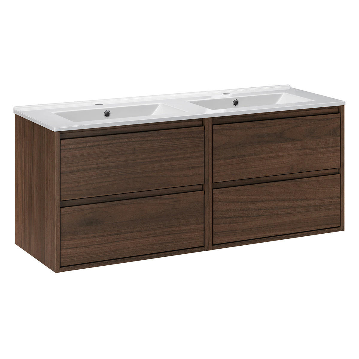DVOJITÉ UMÝVADLO 121cm Edmé Drevo - hnedá, kompozitné drevo (121/52/46cm) - Petits-meubles