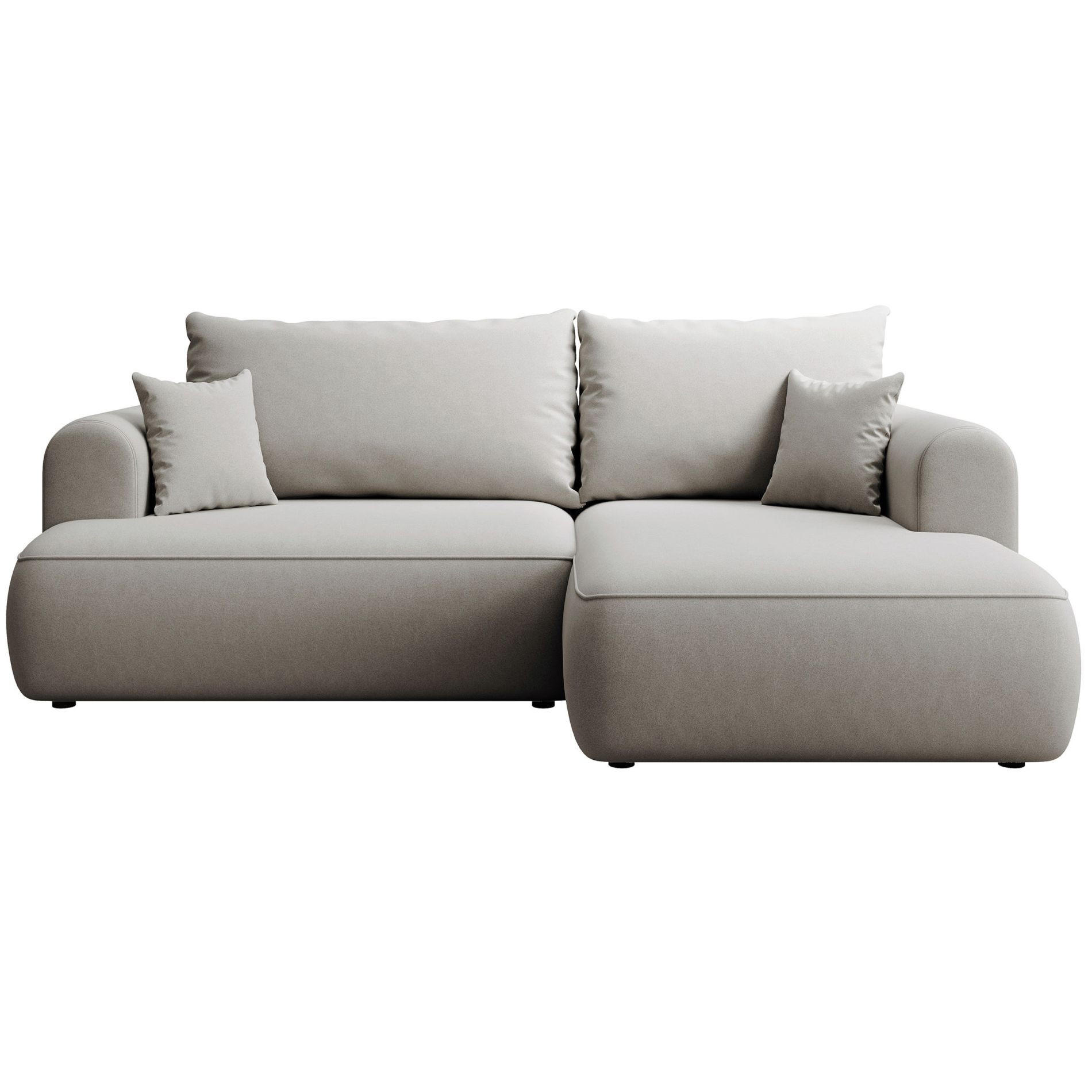 ECKSCHLAFSOFA Ovo Mini Grau Easy-Clean-Samtbezug - Schwarz/Grau, Kunststoff/Textil (238/156cm) - Selsey