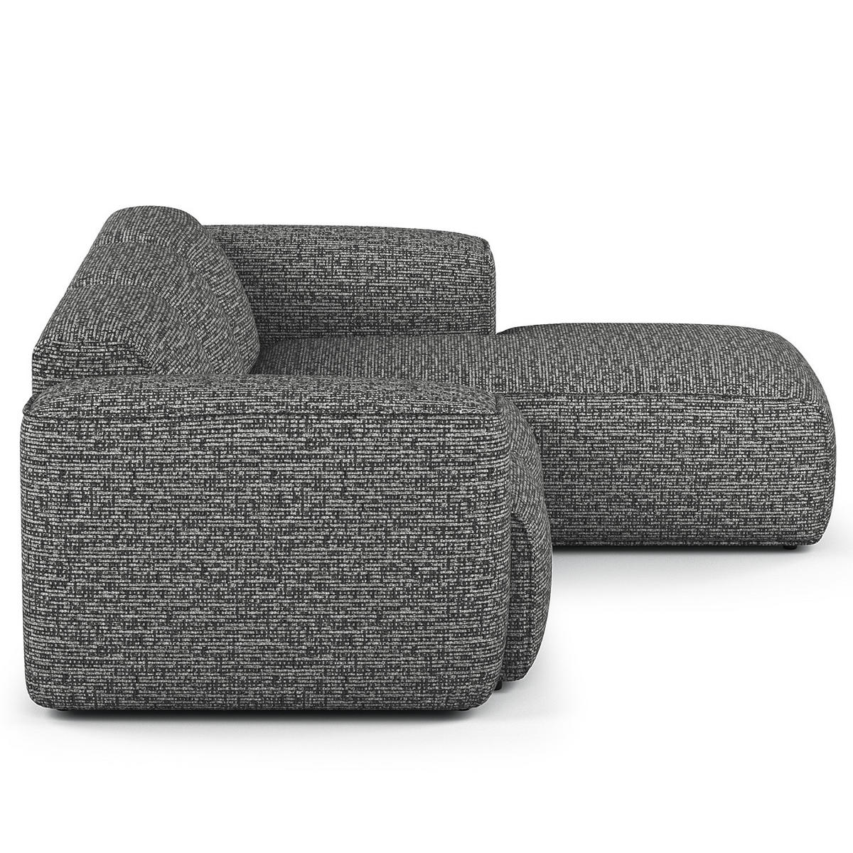 3-SITZER ECKSOFA mit Longchair - Schwarz/Grau, Kunststoff/Textil (251/173cm) - home24