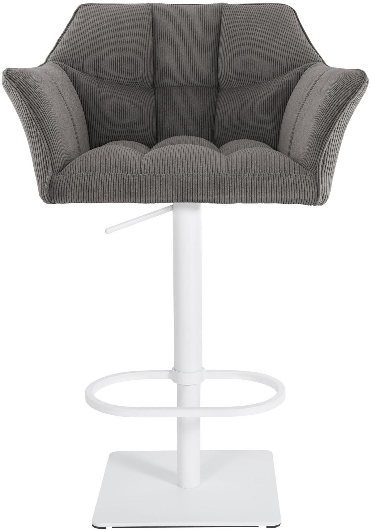 BARHOCKER Cord Taupe - Taupe/Weiß, Textil/Metall (64/88/45cm) - CLP