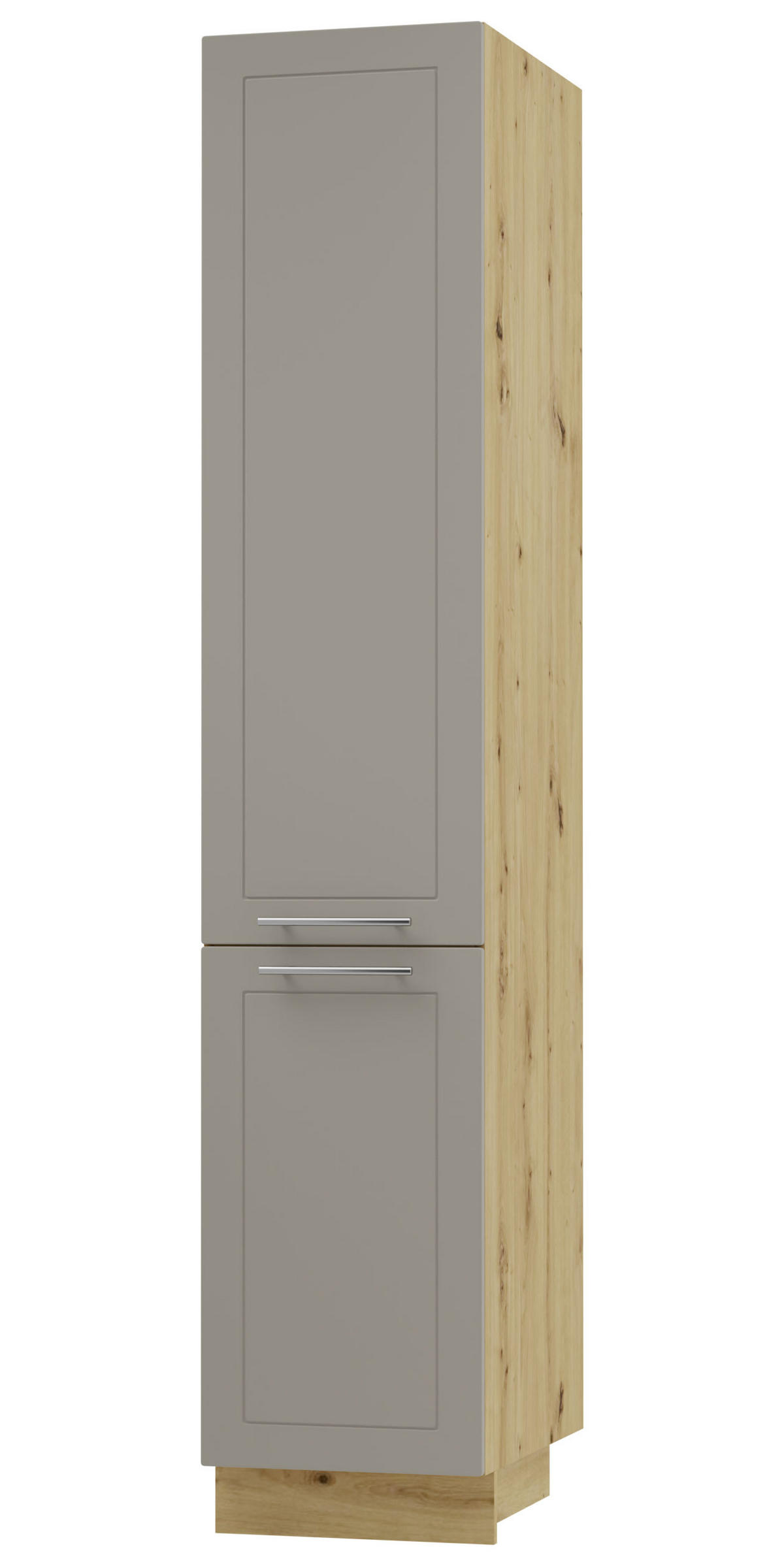 APOTHEKERSCHRANK Kvantum 2D14K/40/kargo Beige Matt / Eiche Artisan Matt 40 / 59 / 207cm - Beige/Eiche Artisan, Holz/Holzwerkstoff (40/207/59cm) - Feldmann-Wohnen