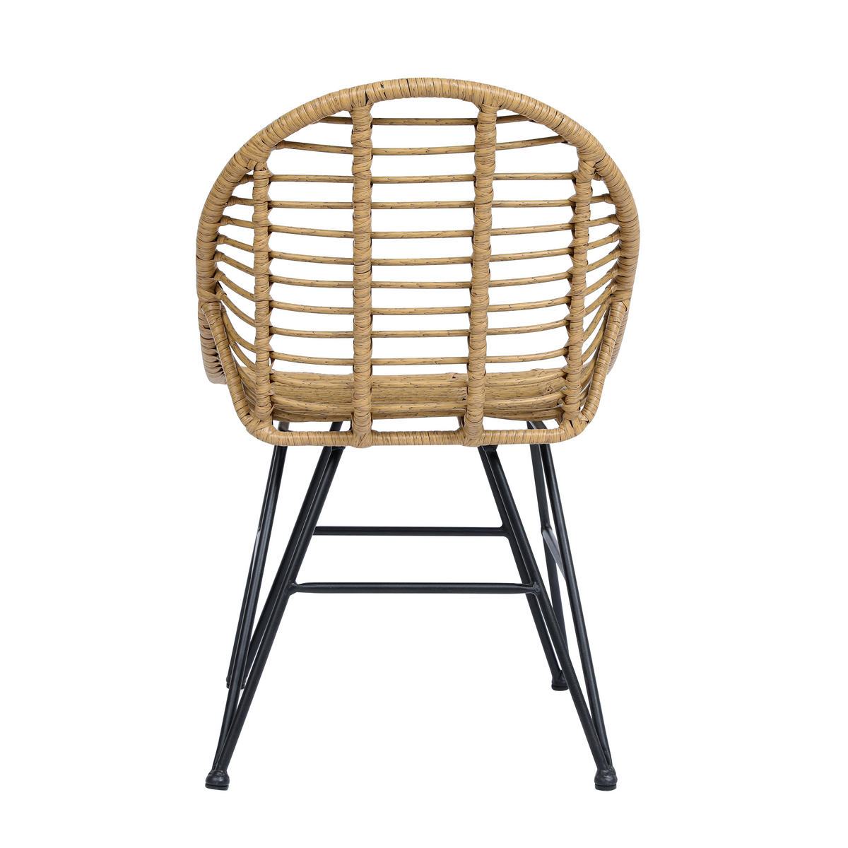 STUHL 4er-Set Rattan Braun - Braun, Holz (50/80/46cm) - Nordlys