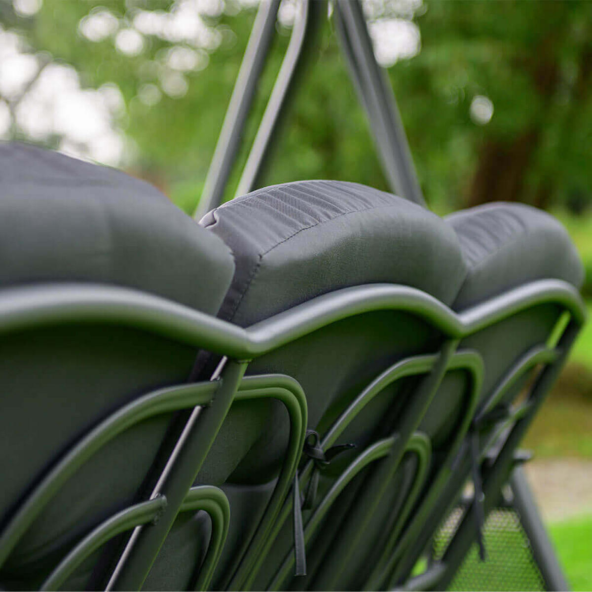 HOLLYWOODSCHAUKEL DESCANSO - Grau, Ohne Regenabdeckung - Grau, Textil/Metall (115/195/198cm) - Home Deluxe