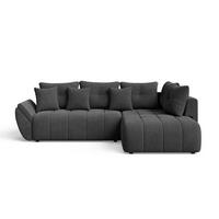 ECKSOFA Genoa Anthrazit - Anthrazit/Schwarz, Holz/Kunststoff (266/190cm) - Graingold