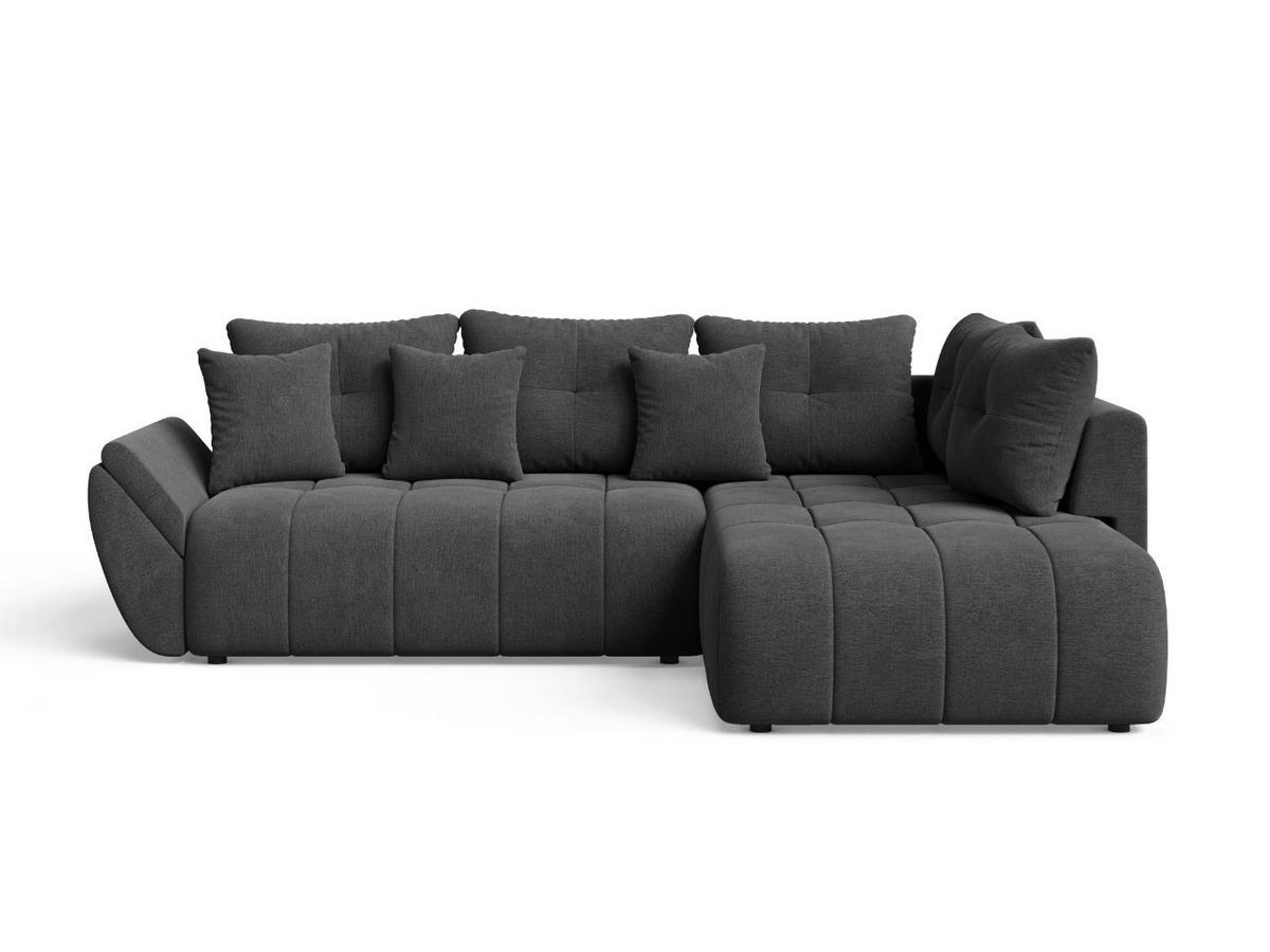 ECKSOFA Genoa Anthrazit - Anthrazit/Schwarz, Holz/Kunststoff (266/190cm) - Graingold