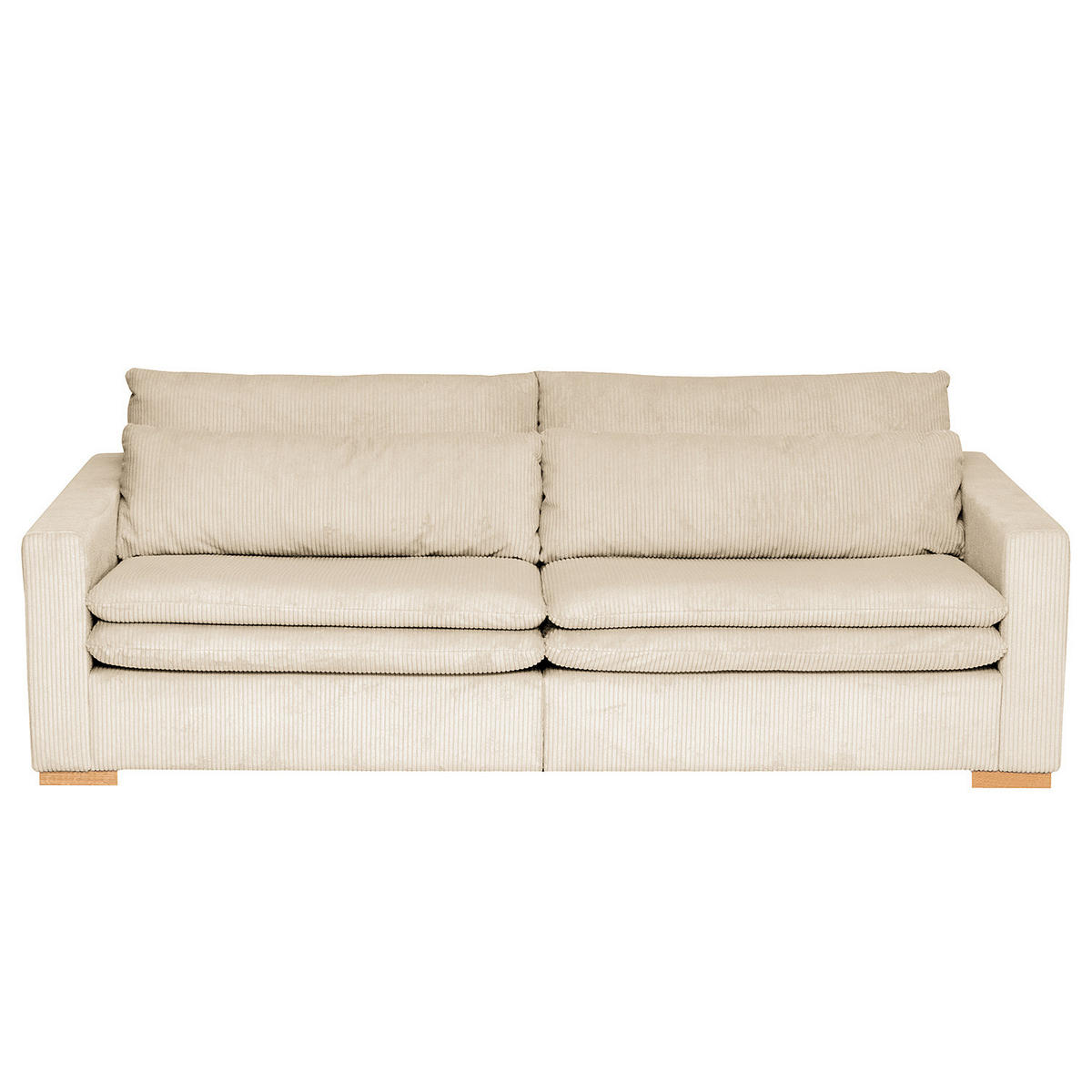 BIGSOFA - Eichefarben/Creme, Eichenholz/Textil (240/82/104cm) - home24