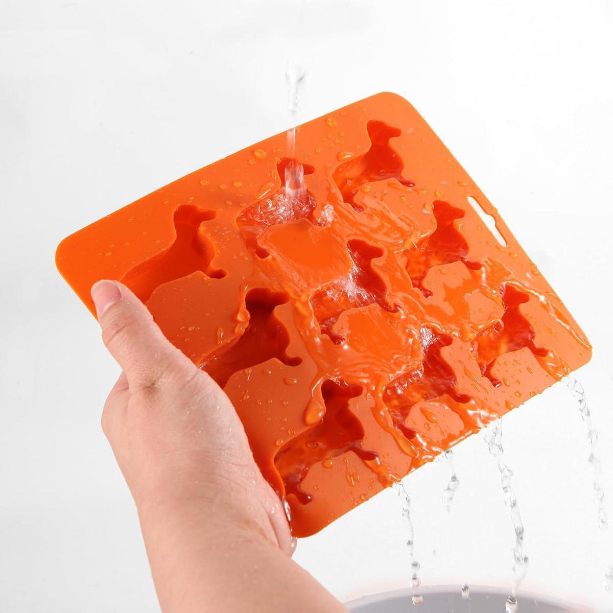EISWÜRFELFORM Dackel 9er Set Silikon - Orange, Kunststoff (17/1/22cm)