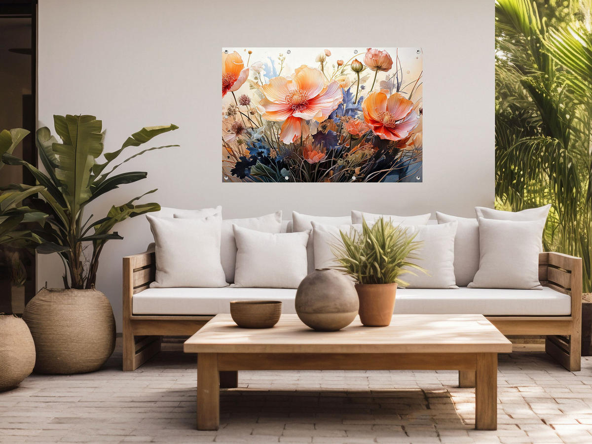 GARTEN-POSTER 120x80 cm Blumen - Multicolor, Kunststoff (120/80/2cm) - artissimo