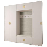 GARDEROBEN-SET 236,7/250/47 - Goldfarben/Schwarz, Holz/Kunststoff (250/236.7/47cm) - Abiks Möbel