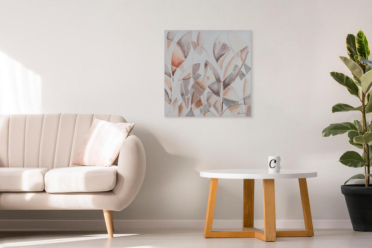 OLEJOMAĽBA 80/80 cm, Zvieratá - sivá/taupe, drevo/textil (80/80cm) - KUNSTLOFT