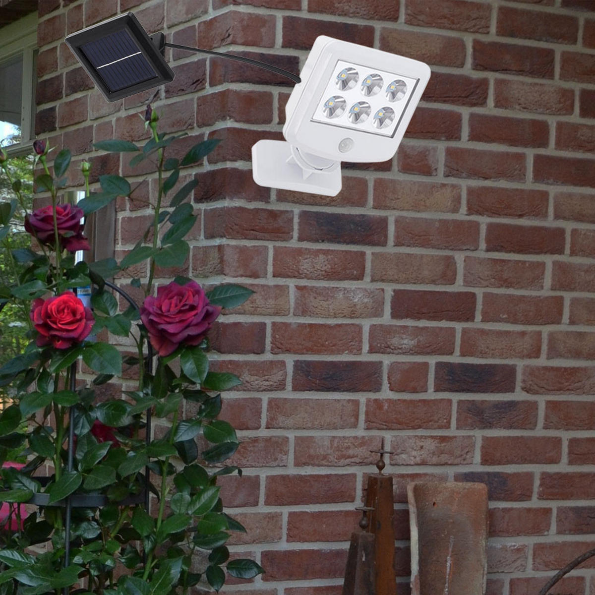 LED AUSSENLEUCHTE Weiß Bewegungsmelder schwenkbar 2er Set - Weiß, Kunststoff (10/5.3/12.8cm)