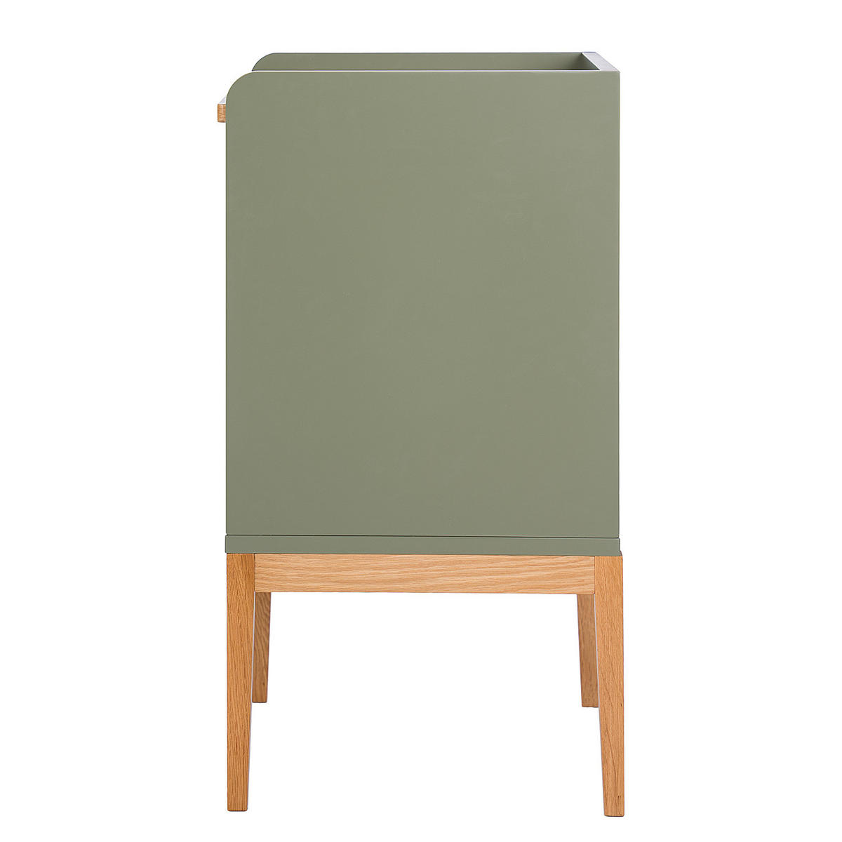 NACHTKOMMODE - Massivholz / MDF - Eichefarben/Grün, Holz/Holzwerkstoff (40/75/40cm) - home24