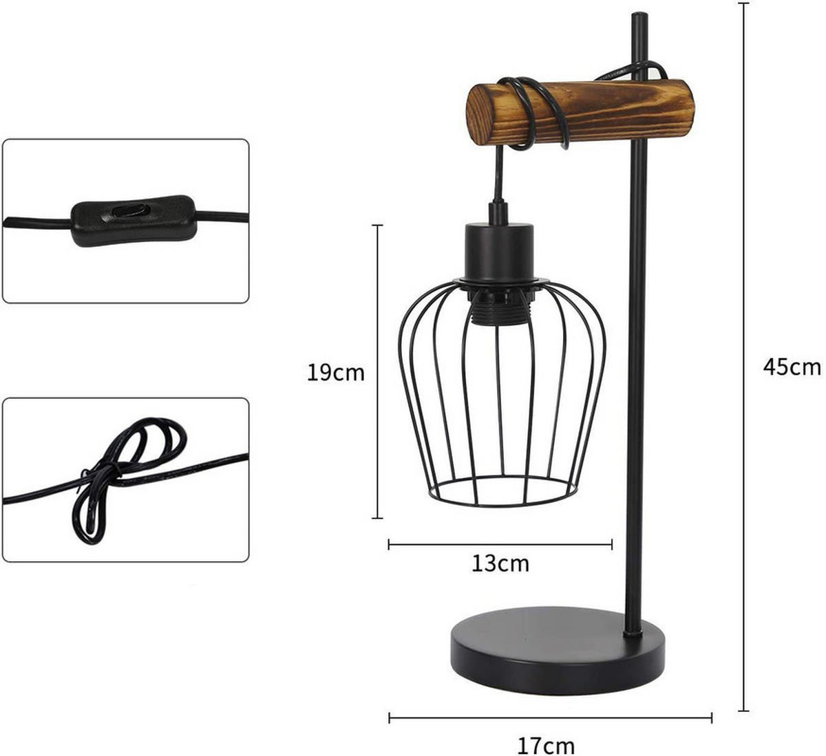 TISCHLAMPE Isolde 46/20/15 cm - Braun, Metall (46/20/15cm) - ZMH