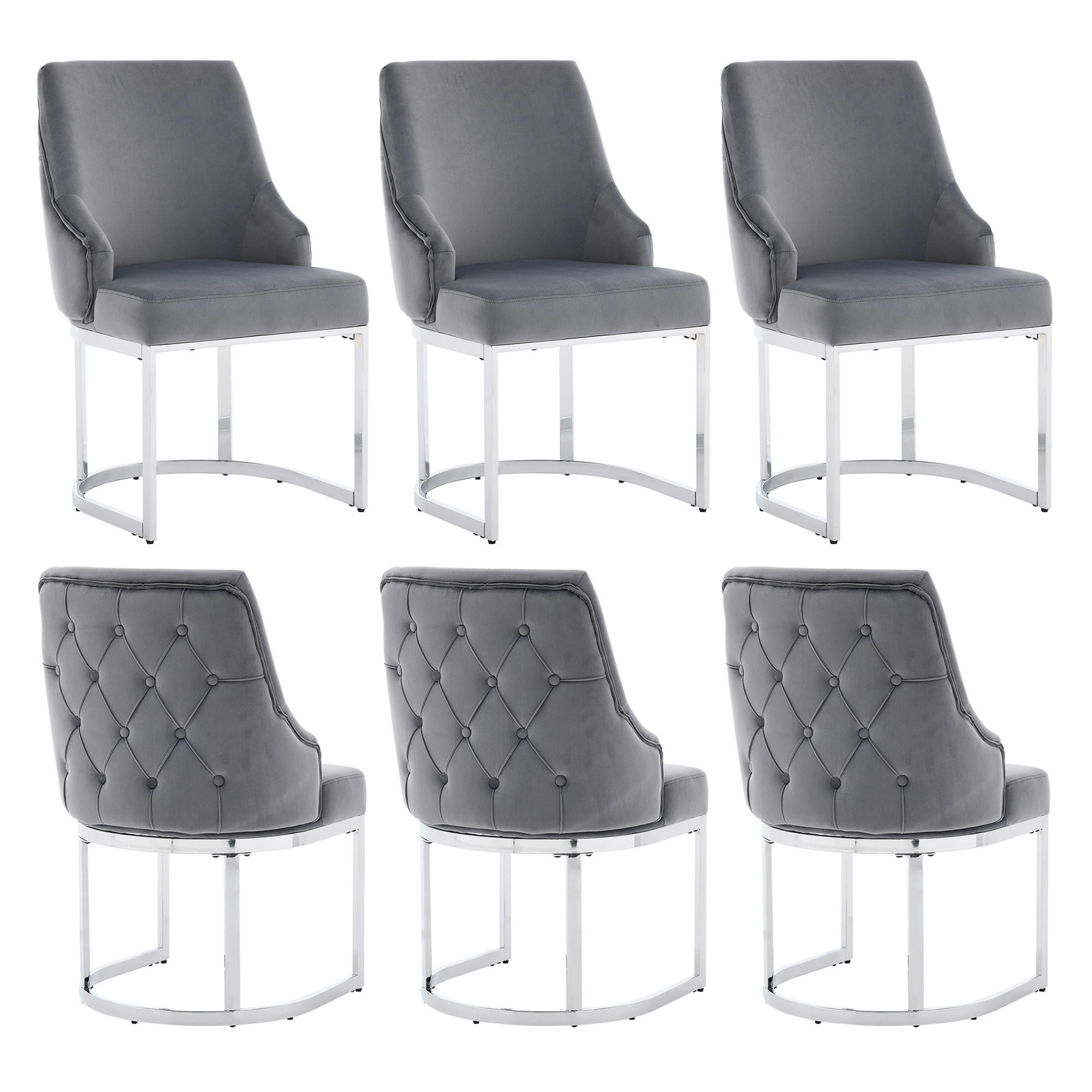 Flieks Esszimmerstühle Grau, Silber 59x89x55 cm