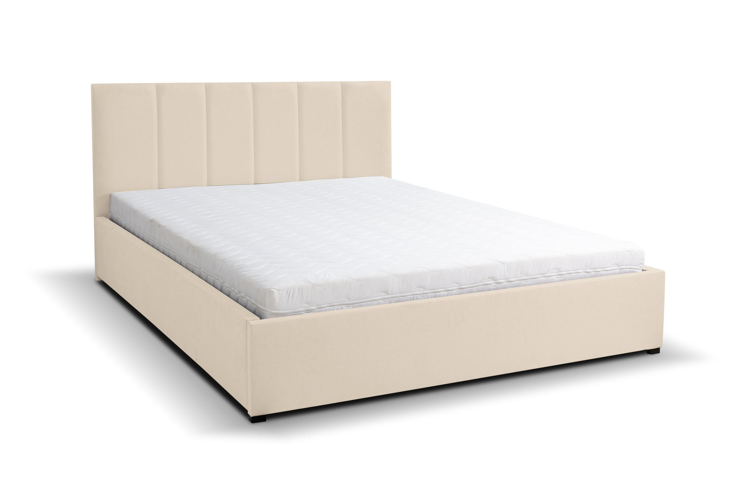 POLSTERBETT LISA mit Kopfteil, 180 x200 cm, Doppelbett mit Bettkasten und Lattenrost aus Velourstoff, Velourstoff, Frabe: Beige - Beige, Holz/Kunststoff (180/200cm) - VENASI MÖBEL