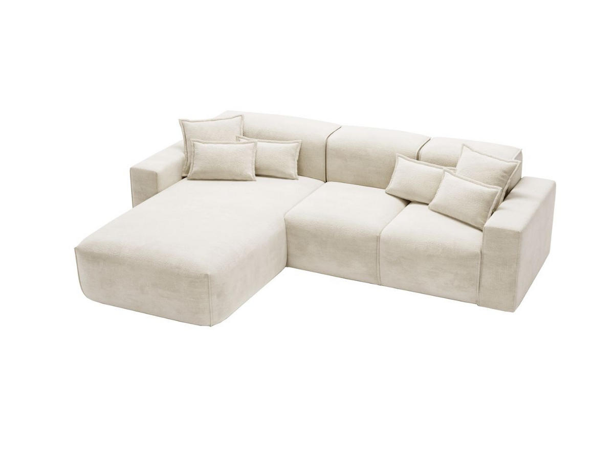 ECKSOFA Leni Beige Links - Beige, Holz/Textil (265/180cm) - Graingold