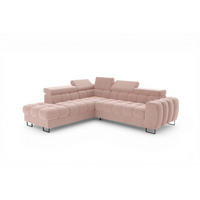 ECKSOFA Bastien Max Mit Schlaffunktion - Rosa, Holzwerkstoff/Textil (225/260cm) - Fun Möbel