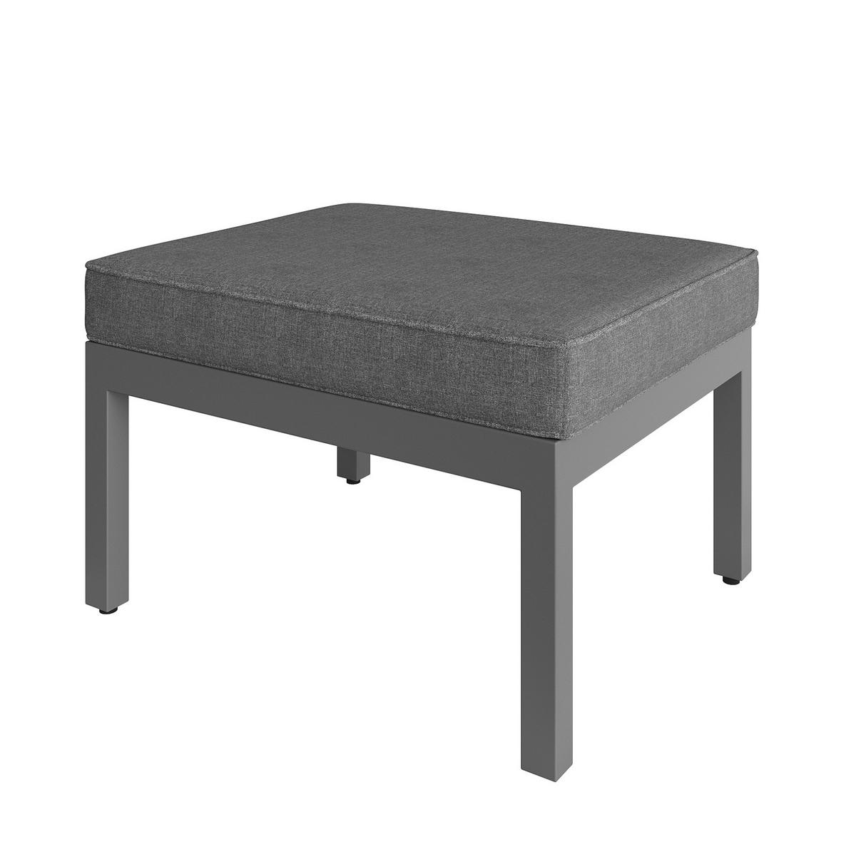 GARTENLOUNGE-SET 114/60/78,5 cm mit Tisch, verstellbaren Füßen, Holz-Tischplatte und Gestell aus verzinktem Eisen, Dunkelgrau - Grau, Metall - Redom