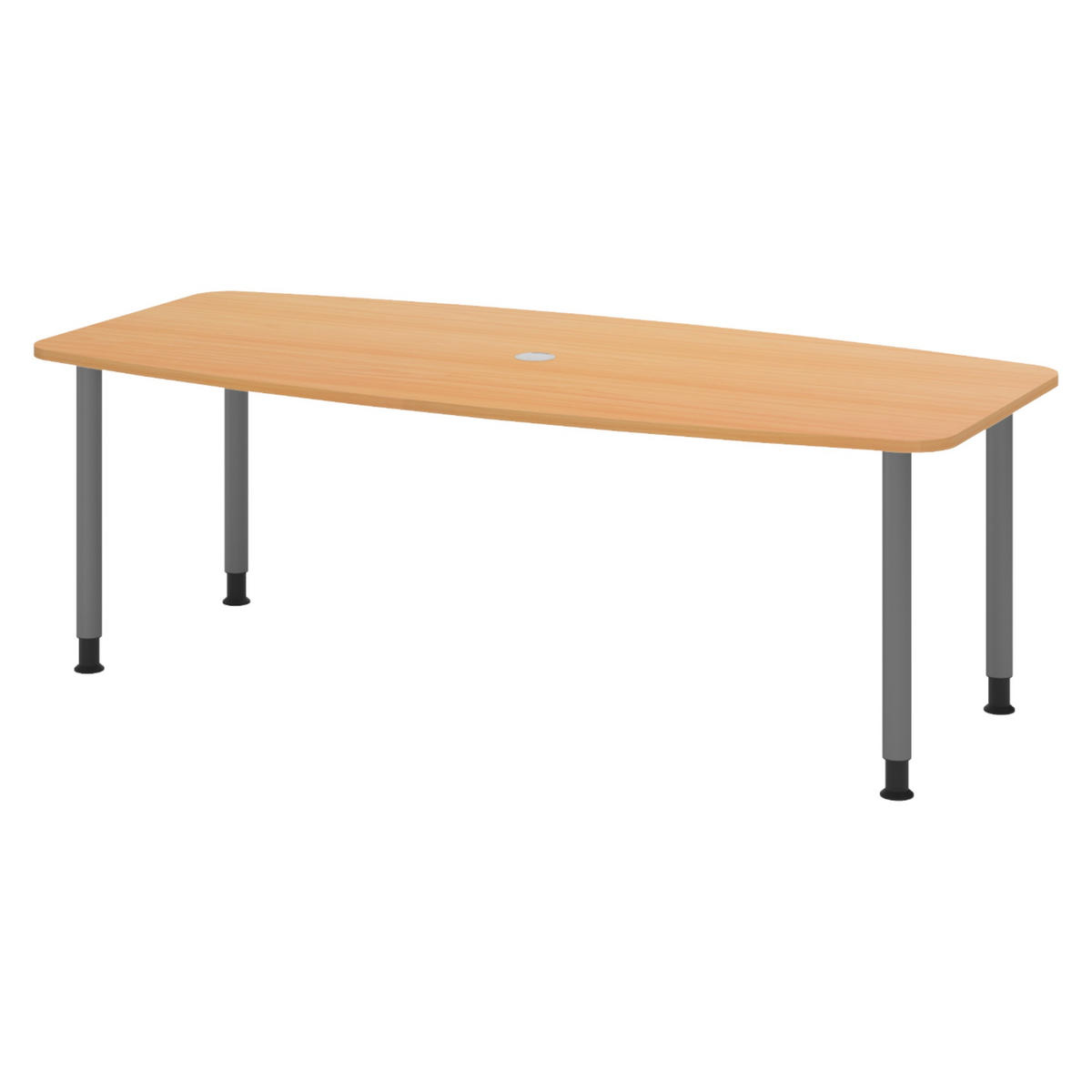 KONFERENZTISCH klein KT22 103/220/74 cm in Buchefarben/Füße in Graphitfarben - Buchefarben/Graphitfarben, Holzwerkstoff (103/220/74cm) - bümö