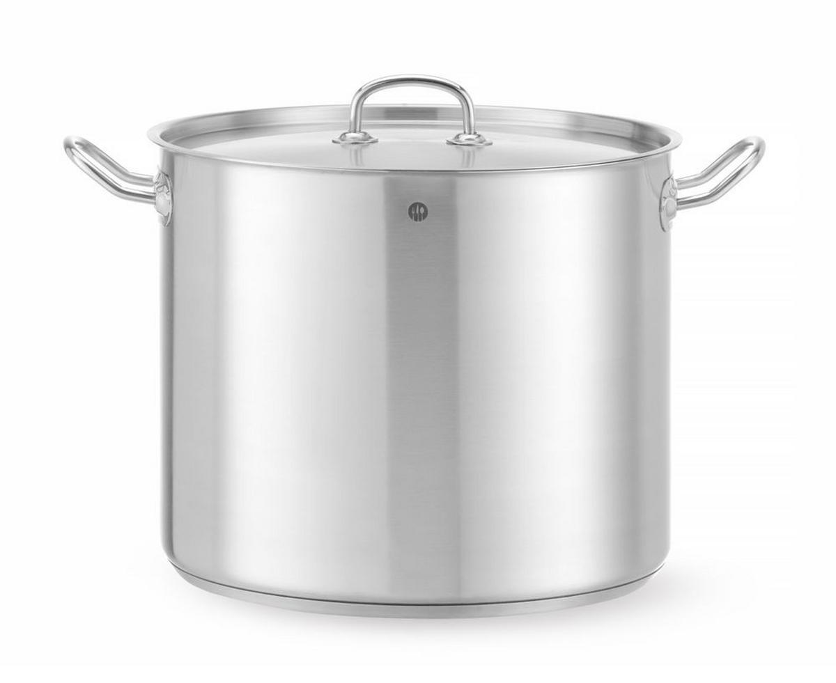 HOHER Kochtopf der Serie Kitchen Line mit Deckel, 21 l Durchmesser, Abmessungen 320 x 270 mm (Höhe) - Hendi 837603 - Edelstahlfarben, Metall (32/32/27cm) - Hendi