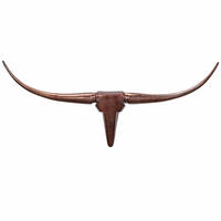 WANDDEKO Geweih Bull Aluminium 100 cm breit, Bronze 100x6x40 cm - Braun, Metall (100/40/6cm) - KADIMA DESIGN