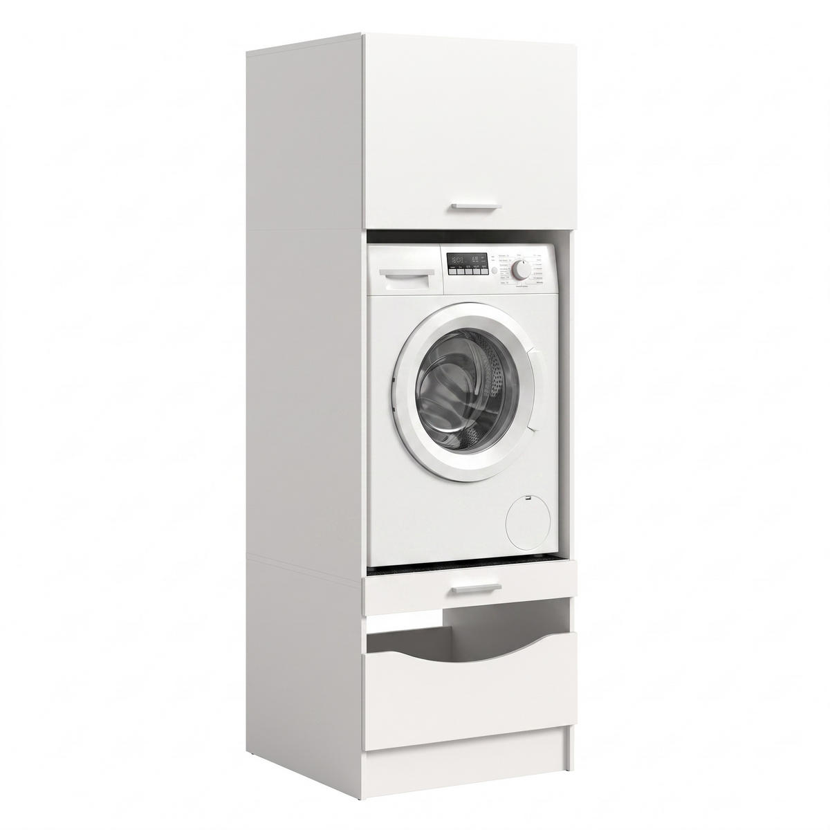 WASCHMASCHINENSCHRANK Mixx (B/H/T: ca. 66/195/68 cm) in Weiß/weiß - Weiß, Holzwerkstoff (66/195/68cm) - Homes & Jones
