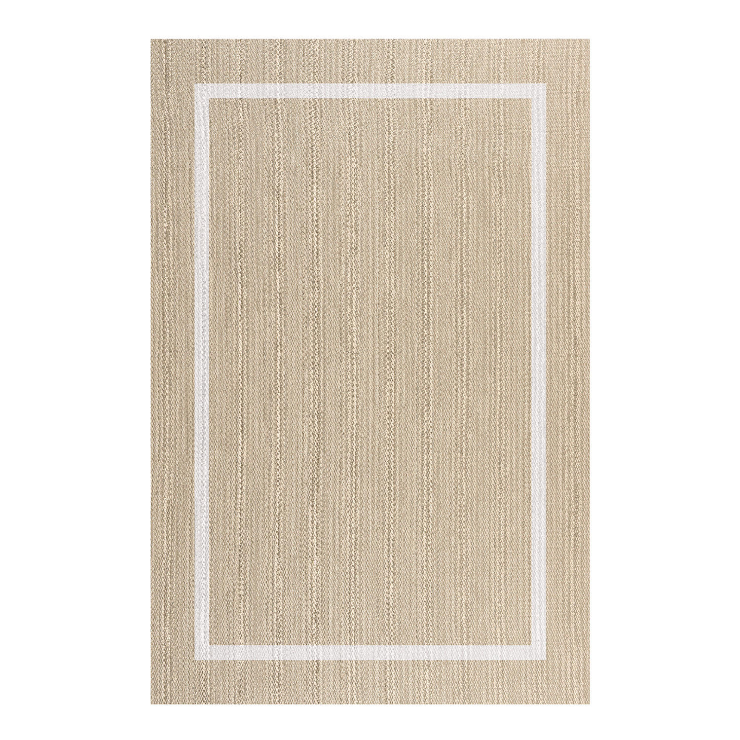TEPPICH Premium en Vinyle Weißes Rechteck 140x200 cm - Hellbraun, Kunststoff (140/200cm) - STORESDECO