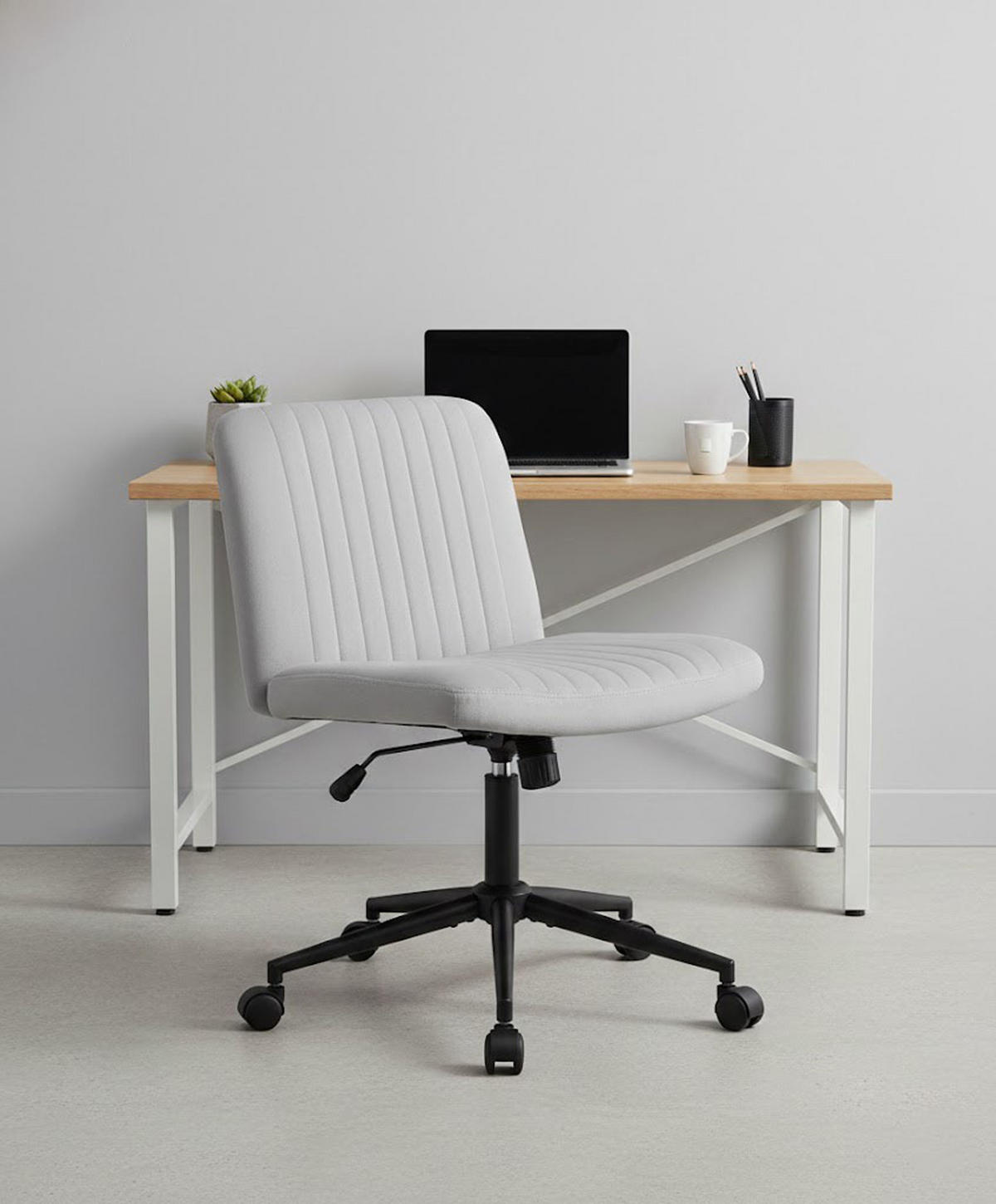 BÜROSTUHL Lynox Samt hellgrau - Hellgrau/Schwarz, Metall (62/98/65cm) - TPFLiving