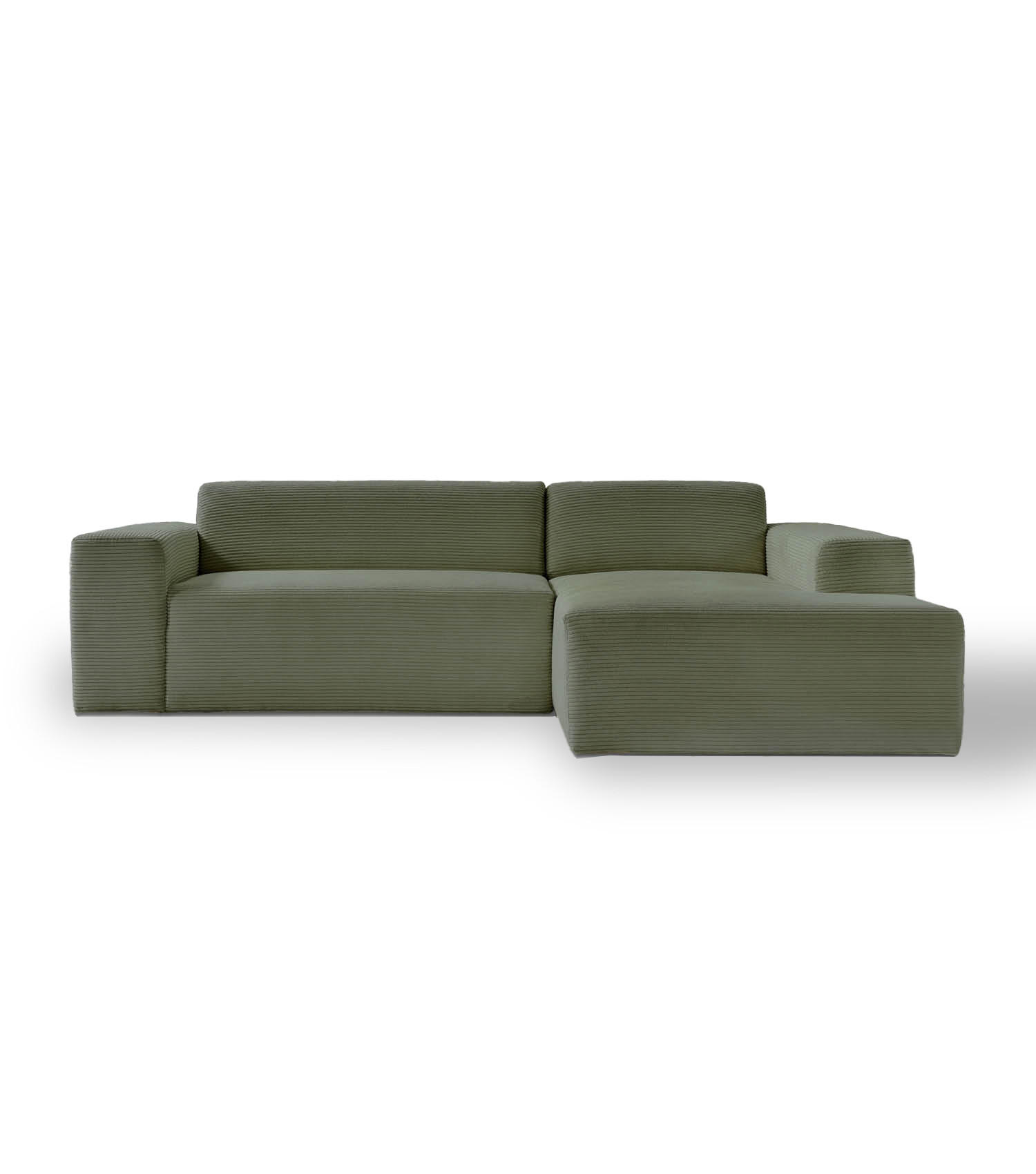 ECKSOFA Die Lässige Recamiere rechts - Mintgrün, Textil (253/188cm) - Mokebo