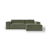 ECKSOFA Die Lässige Recamiere rechts - Mintgrün, Textil (253/188cm) - Mokebo